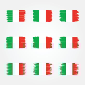 Italy Flag Brush Collection vector