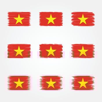 Vietnam Flag Brush Collection vector