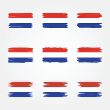 Netherlands Flag Brush Collection vector