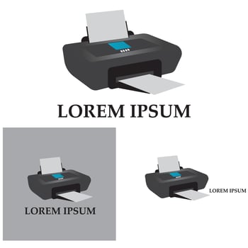 Printer icon vector symbol illustration background