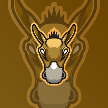Donkey mascot logo for esport gaming or emblems vector