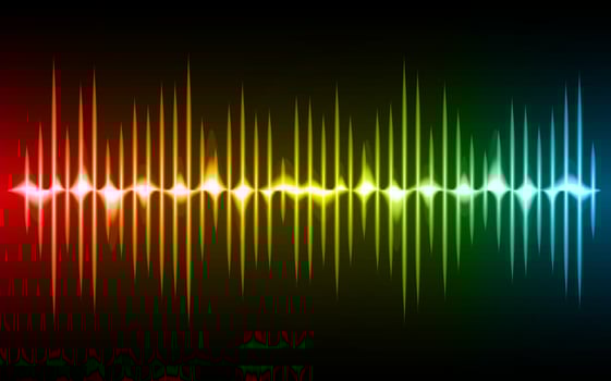 Sound waves oscillating dark light vector