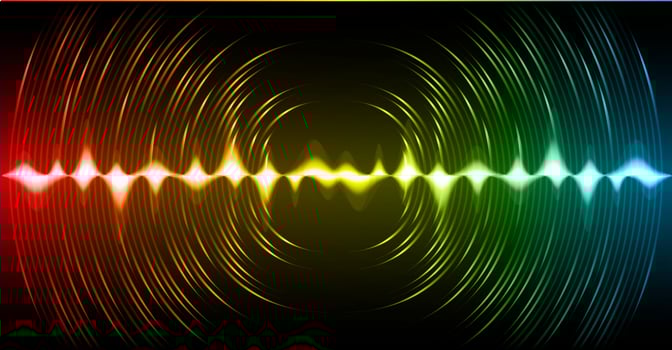 Sound waves oscillating dark light vector