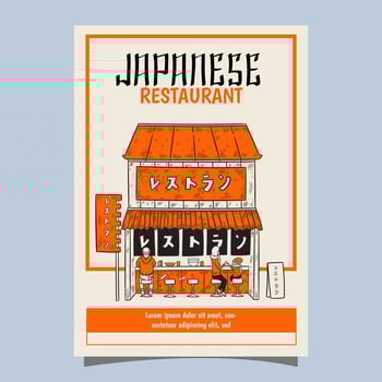 Japanese restaurant poster template vector