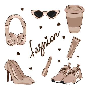 Fashion set for a girl vector