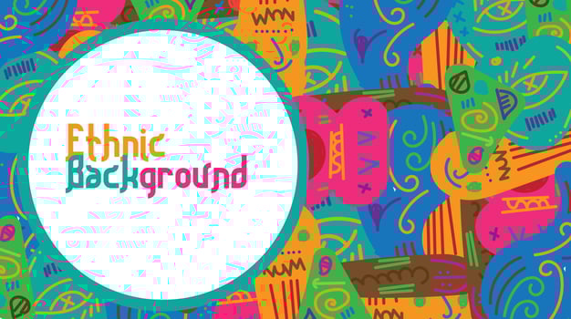 Vector colorful abstract ethnic cultural background banner