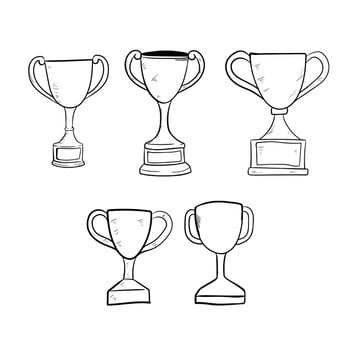 Trophy doodle art vector
