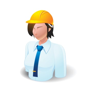Engineer Woman, People Icons vector