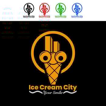 mascot logo, ice cream, simple unique and modern design vector