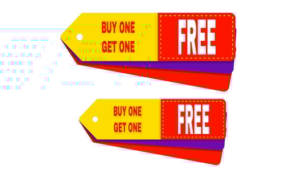 stock illustration vector buy one get free bogo template