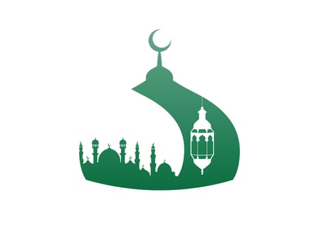mosque dome Islam minaret tower. designs  Logo icon vector