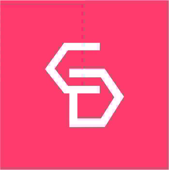 simple CD, UD, VD initials geometric company logo vector