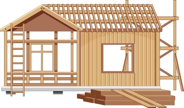 House construction site concept vector