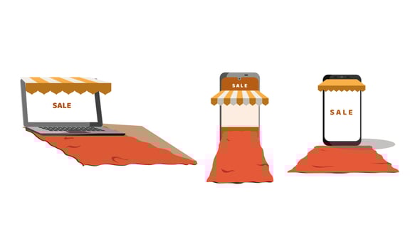 Illustration information sale through digital media, for  business vector