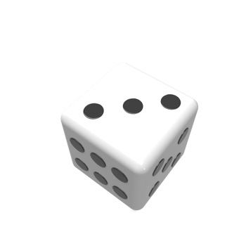 Dice cartoon style. 3d render illustration png