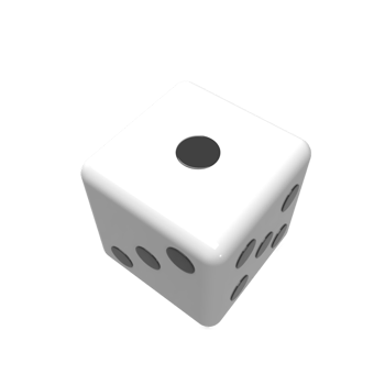 Dice cartoon style. 3d render illustration png