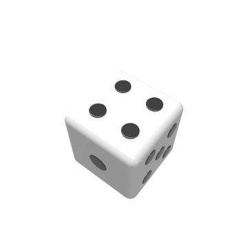 Dice cartoon style. 3d render illustration png