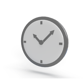 Wall clock minimal cartoon style. 3d render illustration png