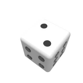 Dice cartoon style. 3d render illustration png