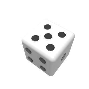 Dice cartoon style. 3d render illustration png