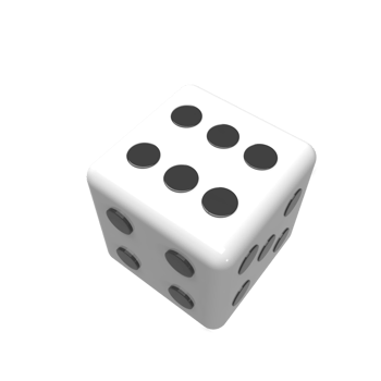 Dice cartoon style. 3d render illustration png