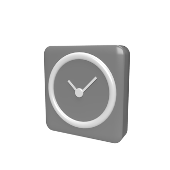 Clock cartoon style. 3d render illustration png
