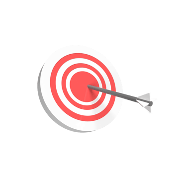Target board and arrow cartoon style. 3d render illustration png