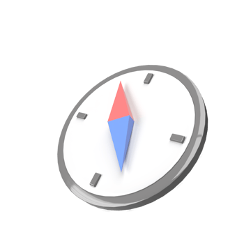 Compass minimal cartoon style. 3d render illustration png