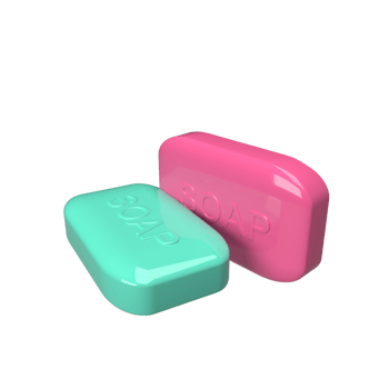 Soap 3d model cartoon style. render illustration png