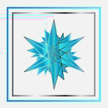 luxury line art mandala snow flake style design isolated background vector