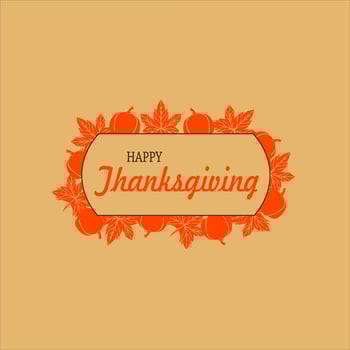 Happy Thanksgiving Background Illustration. Hand drawn typography poster. Celebration text, icon or badge. Vector wallpaper.