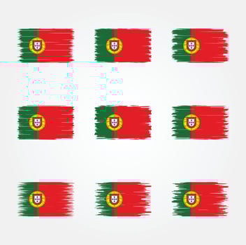 Portugal Flag Brush Collection vector
