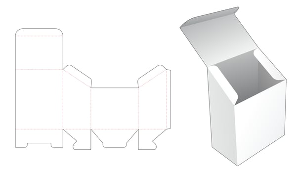 Slope packaging die cut template and 3D mockup vector