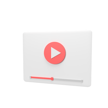 interface video player. Social media concept. model cartoon style. render illustration png