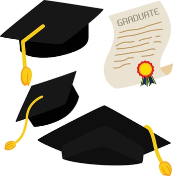 Graduation items vector clipart