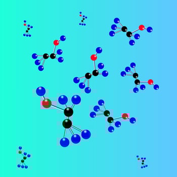 Molecule of spirit in the form of the colour spheres connected among themselves vector