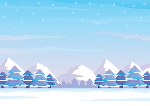 Winter background graphic vector in blue color theme.
