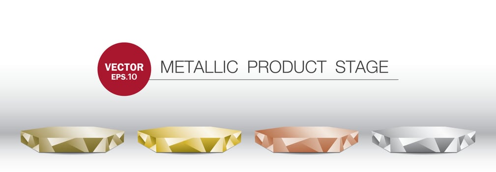 luxury metallic product step 3D illustration vector. vector