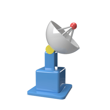 antenna 3d model cartoon style. render illustration png