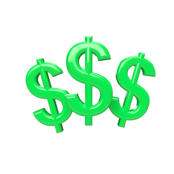 dollar 3d model cartoon style. render illustration png