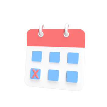 Calender schedule 3d model cartoon style. render illustration png