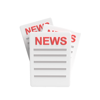 News 3d model cartoon style. render illustration png