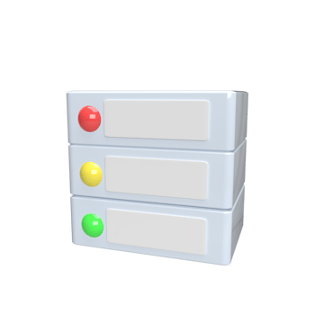 server 3d model cartoon style. render illustration png