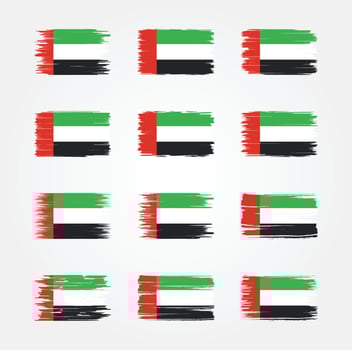 United Arab Emirates Flag Brush Collections. National Flag vector