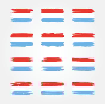 Luxembourg Flag Brush Collections. National Flag vector