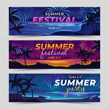 Summer Festival Banner Template vector