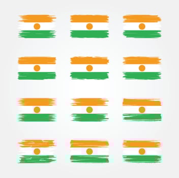 Niger Flag Brush Collections. National Flag vector