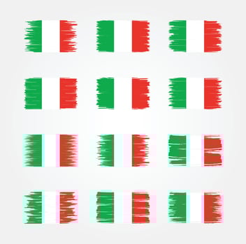 Italy Flag Brush Collections. National Flag vector