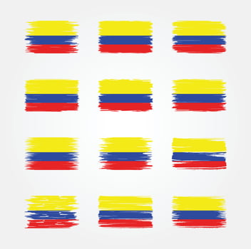 Colombia Flag Brush Collections. National Flag vector