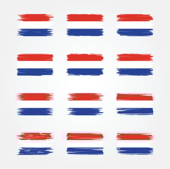 Netherlands Flag Brush Collections. National Flag vector